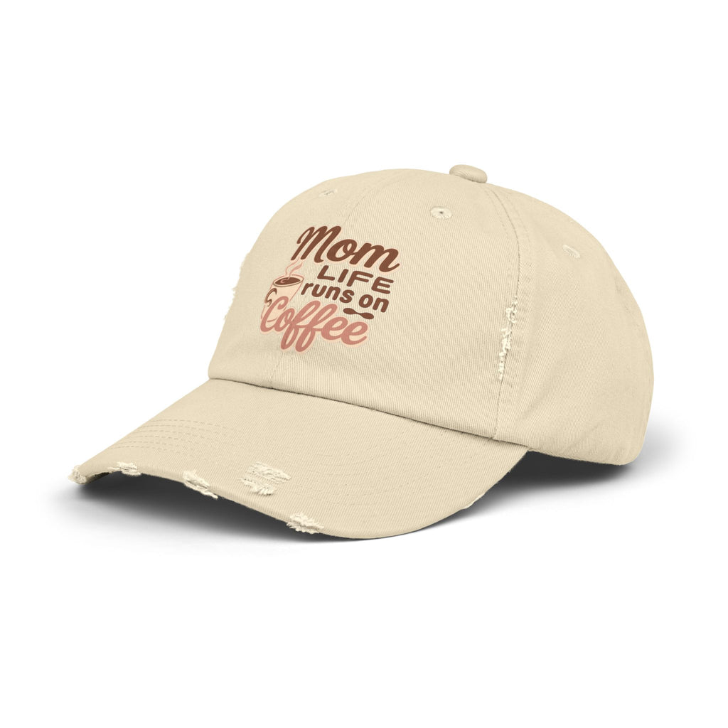 Mom Life Runs on Coffee Distressed Cap