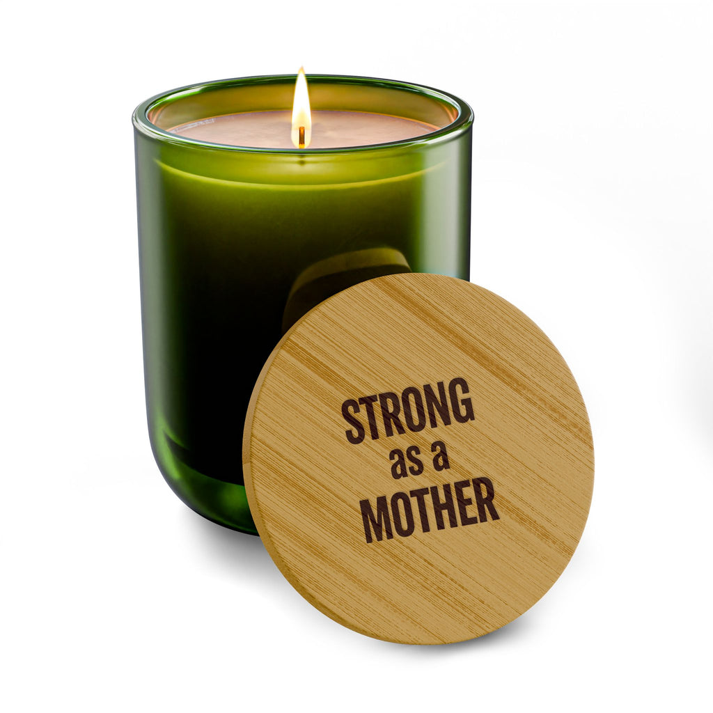 Strong as a Mother 14oz Scented Soy Candle (Engraved Bamboo Lid)