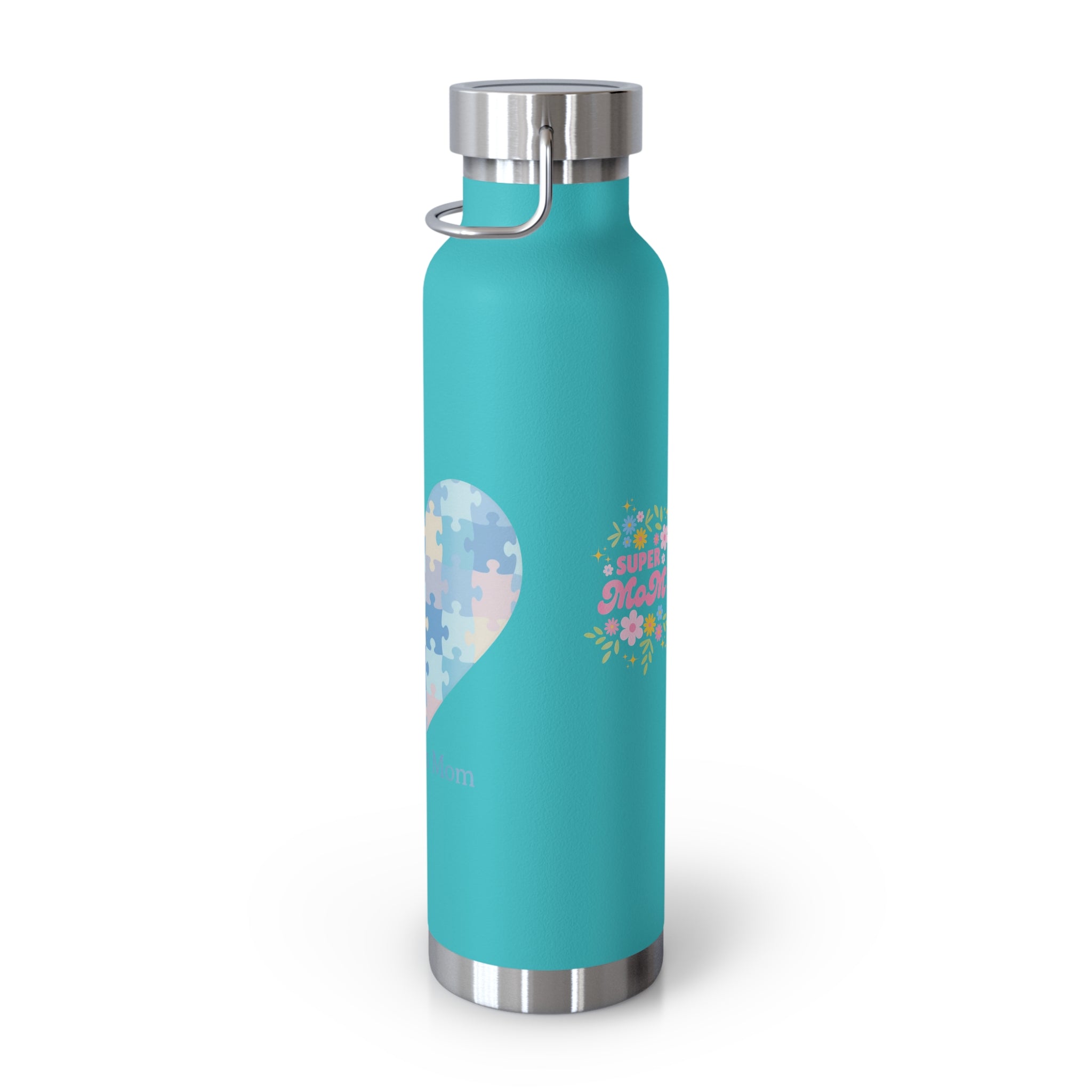 Autism Mom Puzzle Heart Copper Insulated Bottle — 22oz Vacuum Flask