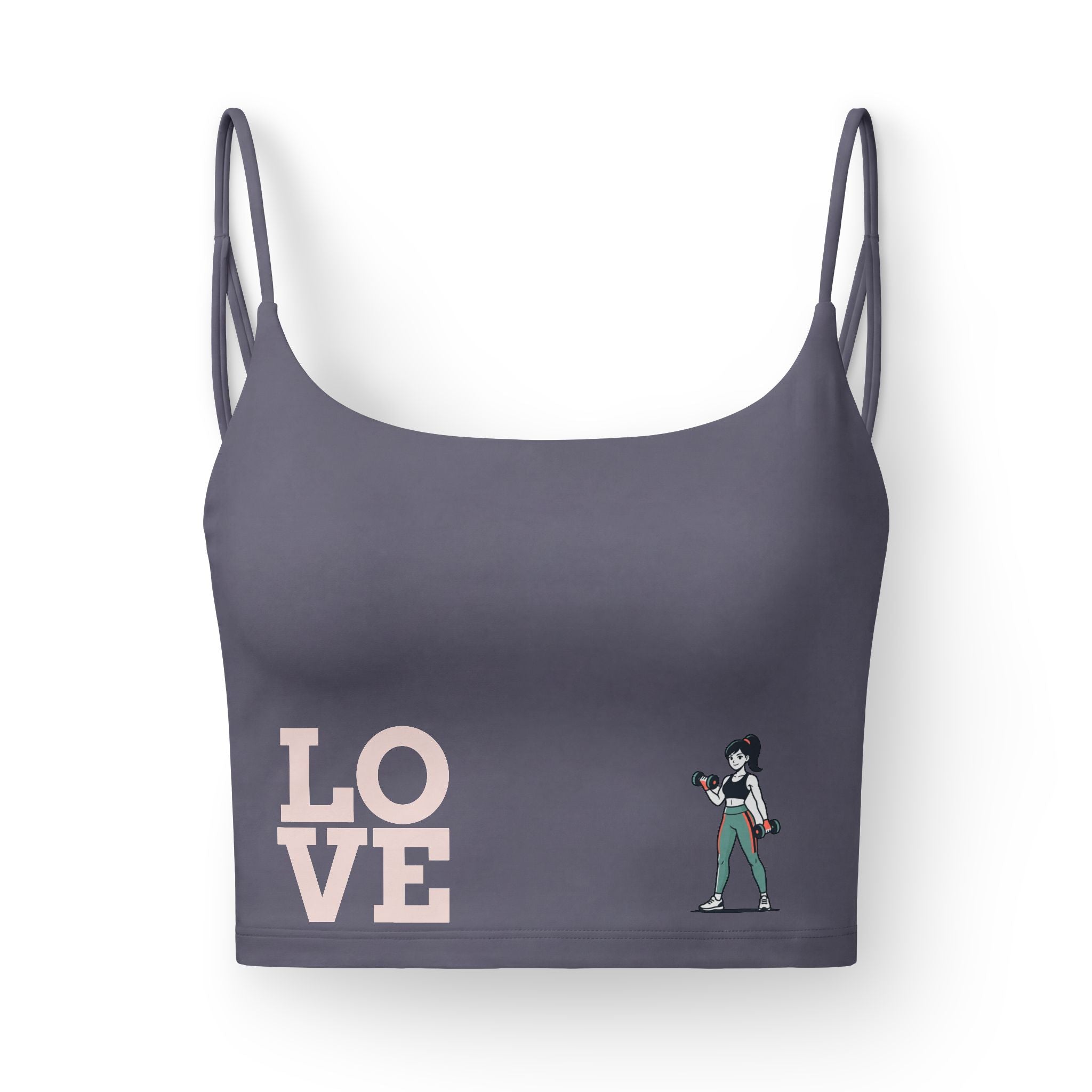 Women's Luxe Bra — 'LOVE' Front & 'Strong as a Mother' Back Supportive Crop