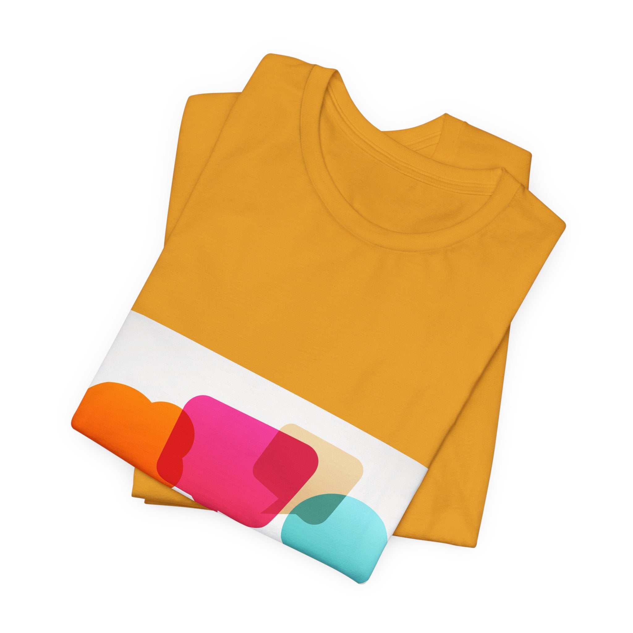 Conversation Crew Graphic Tee — Colorful Speech Bubble Design