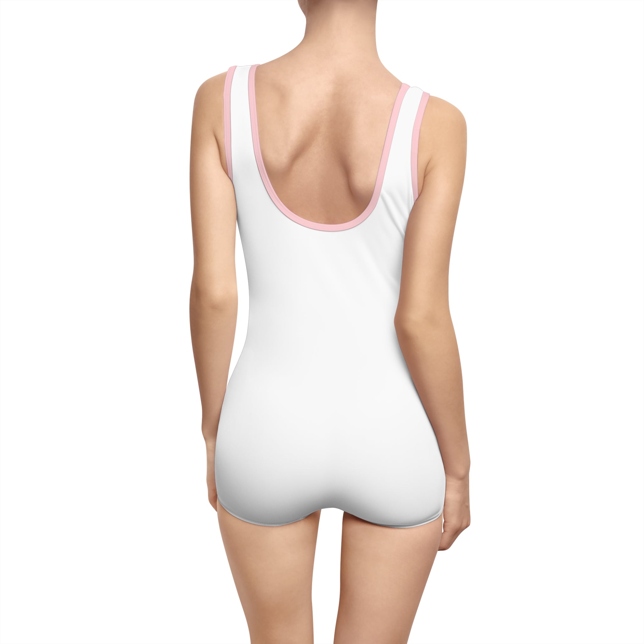 Vintage Line Art One-Piece Swimsuit — Minimalist Female Silhouette