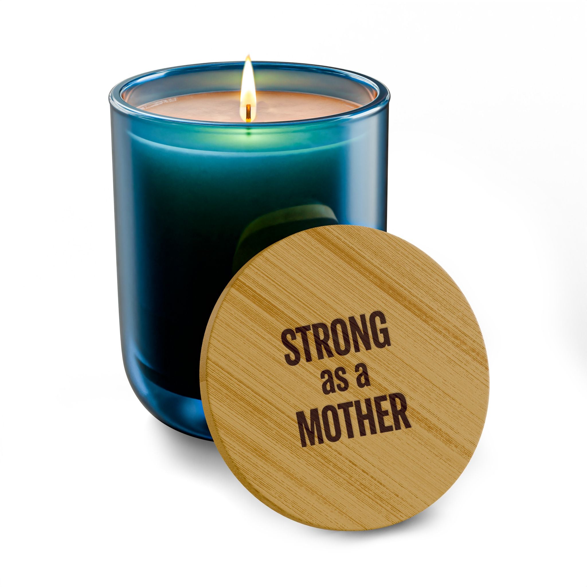 Strong as a Mother 14oz Scented Soy Candle (Engraved Bamboo Lid)