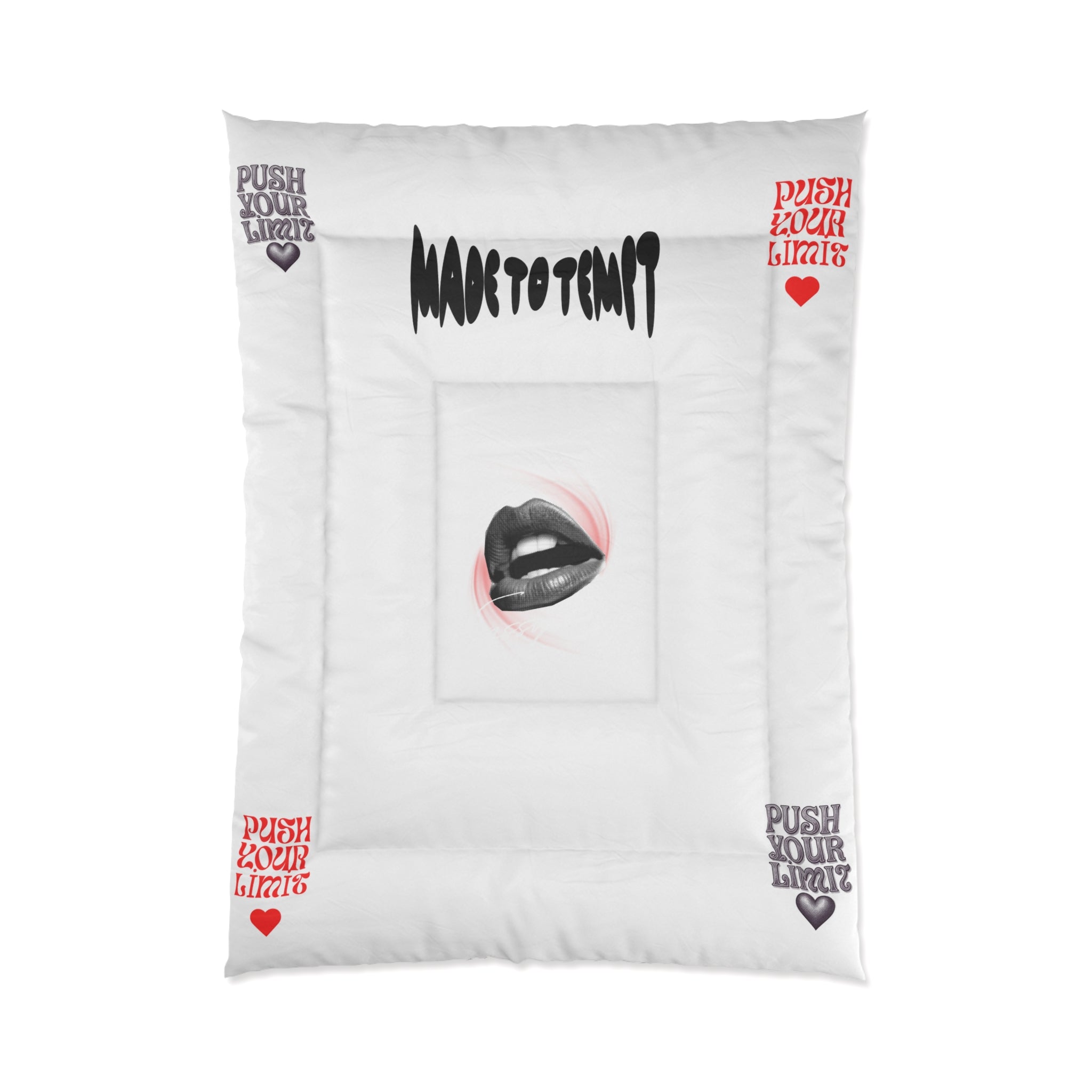Lip Print Comforter – "Push Your Limits" Accent Bedspread