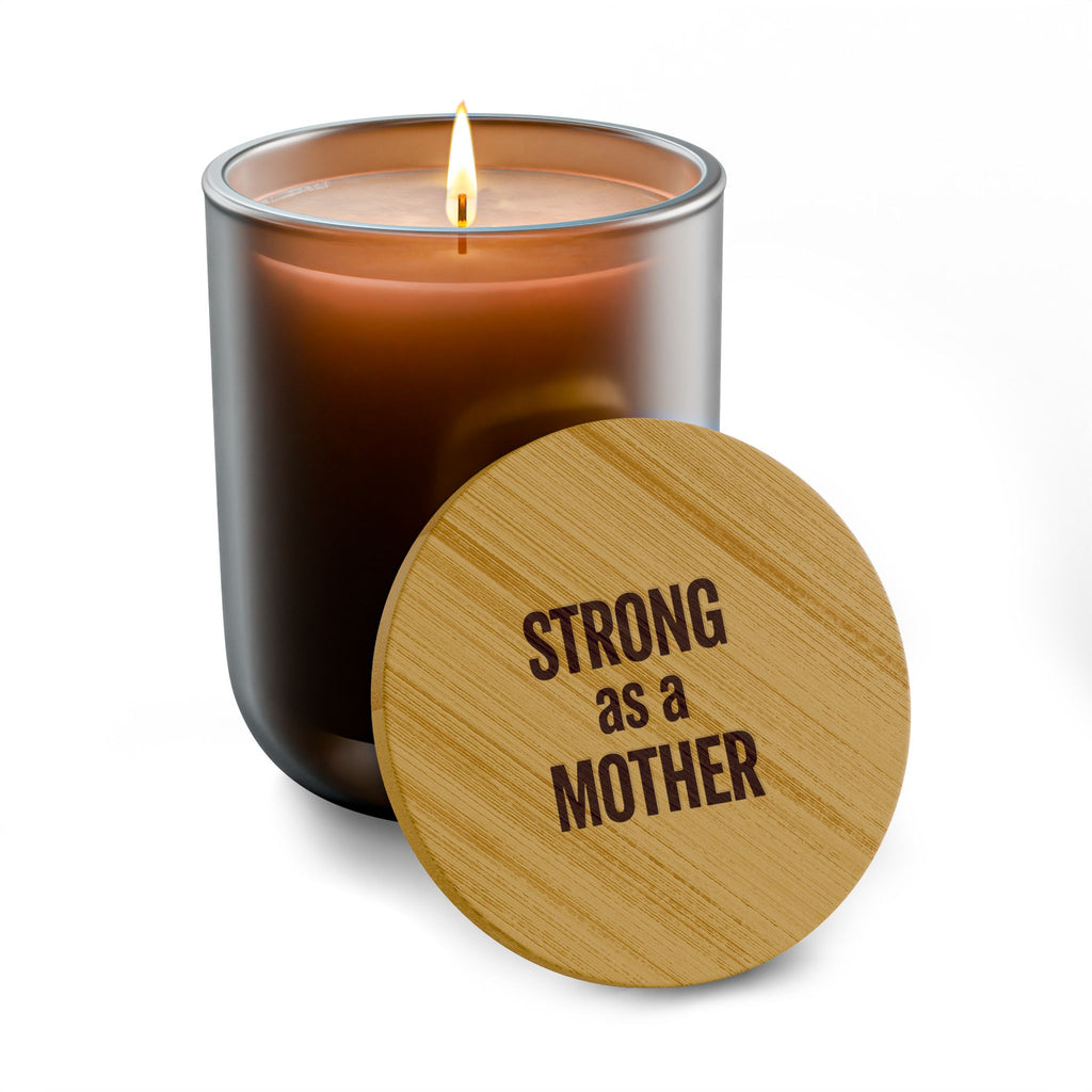 Strong as a Mother 14oz Scented Soy Candle (Engraved Bamboo Lid)
