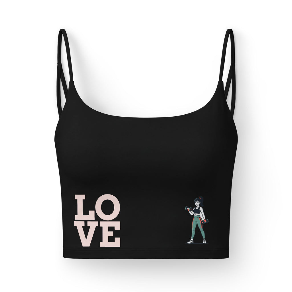 Women's Luxe Bra — 'LOVE' Front & 'Strong as a Mother' Back Supportive Crop