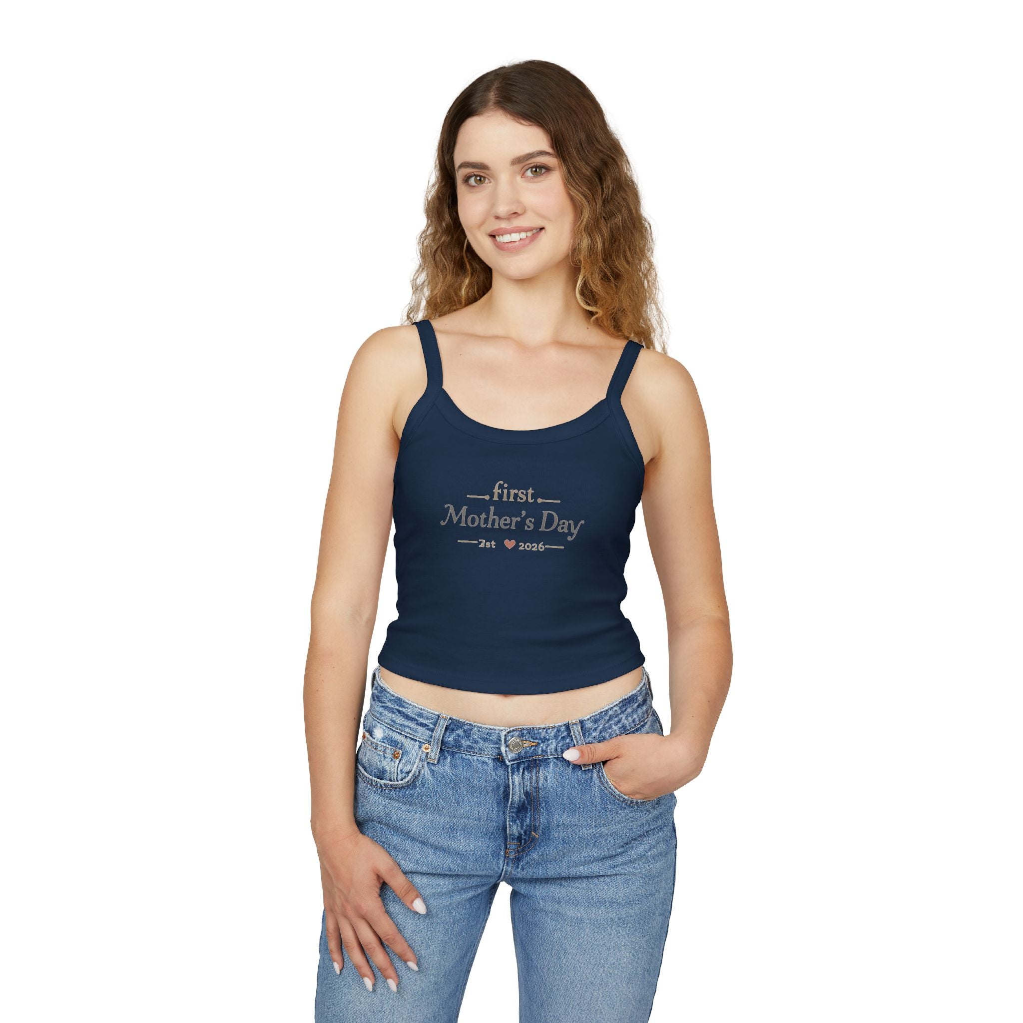 Mother's Day Tank Top — "First Mother's Day" / You Are My Sunlight Women’s Cropped Tank