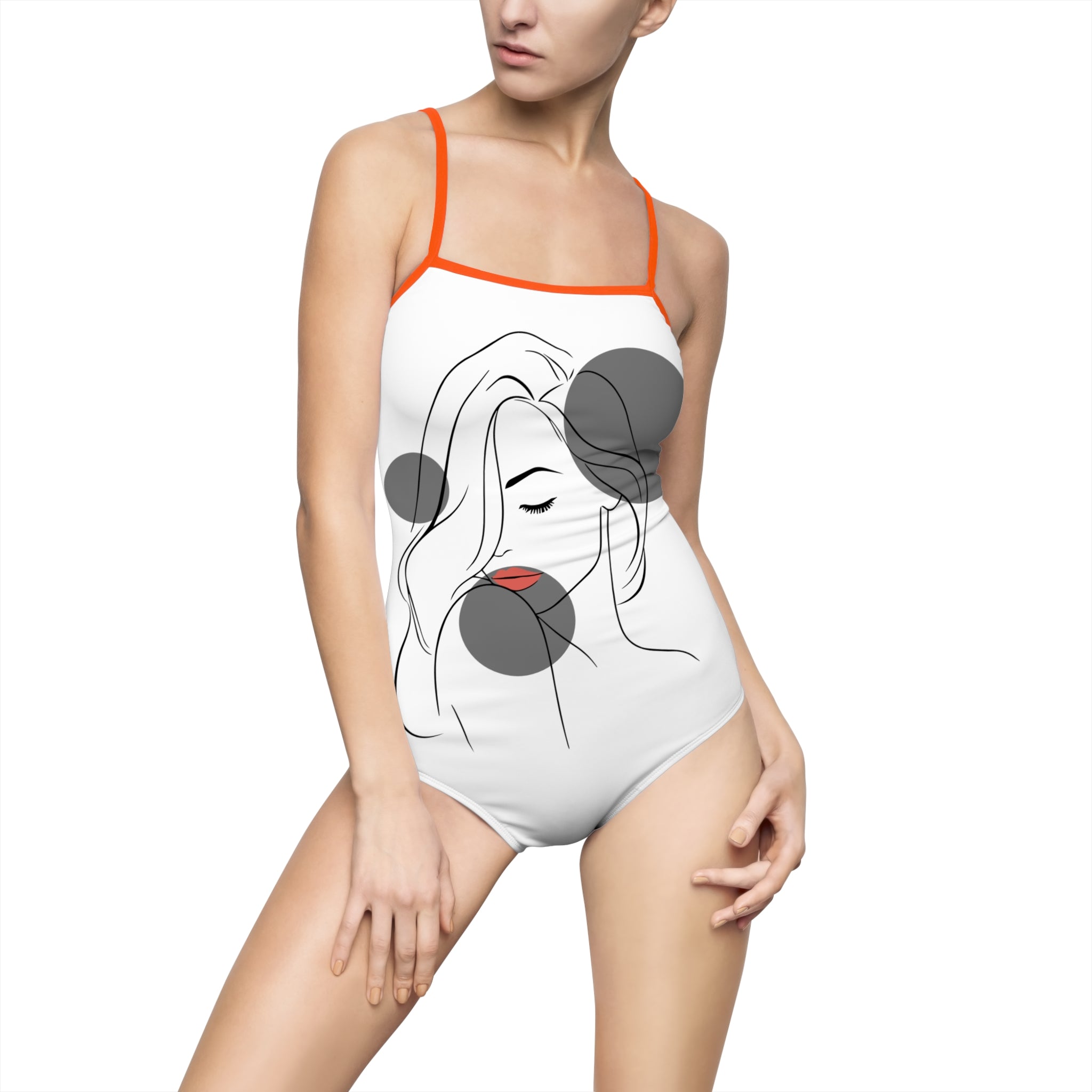 Minimalist Line Art Swimsuit — 'Push Your Limits' One-Piece