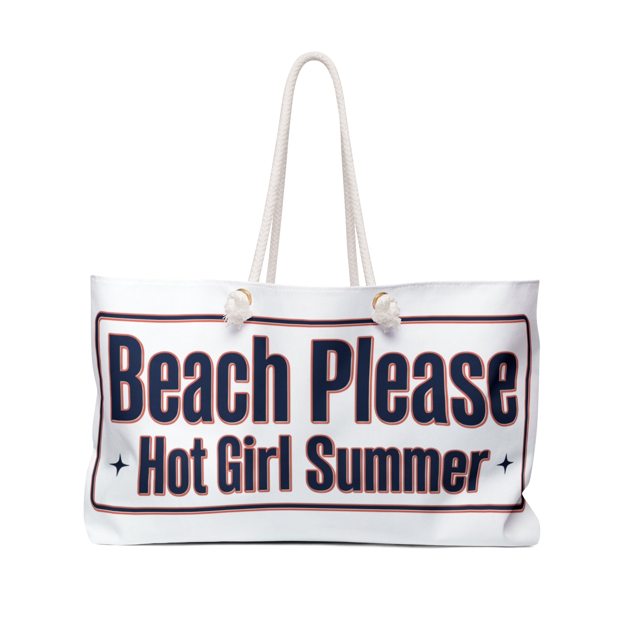 Beach Please Weekender Bag — 'Hot Girl Summer' Tote for Beach Trips & Getaways