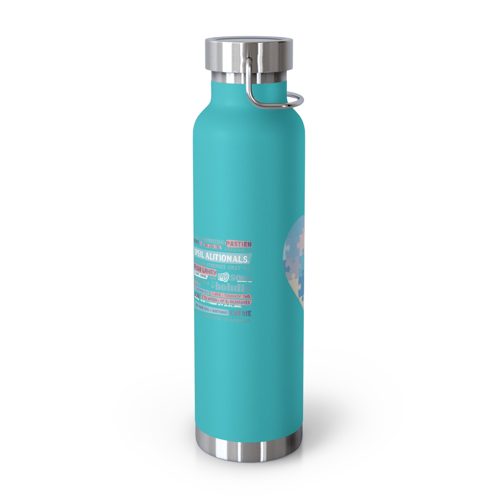 Autism Mom Puzzle Heart Copper Insulated Bottle — 22oz Vacuum Flask