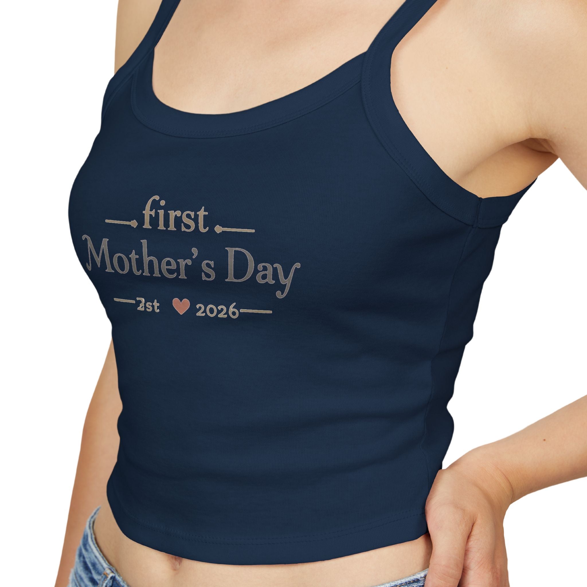 Mother's Day Tank Top — "First Mother's Day" / You Are My Sunlight Women’s Cropped Tank