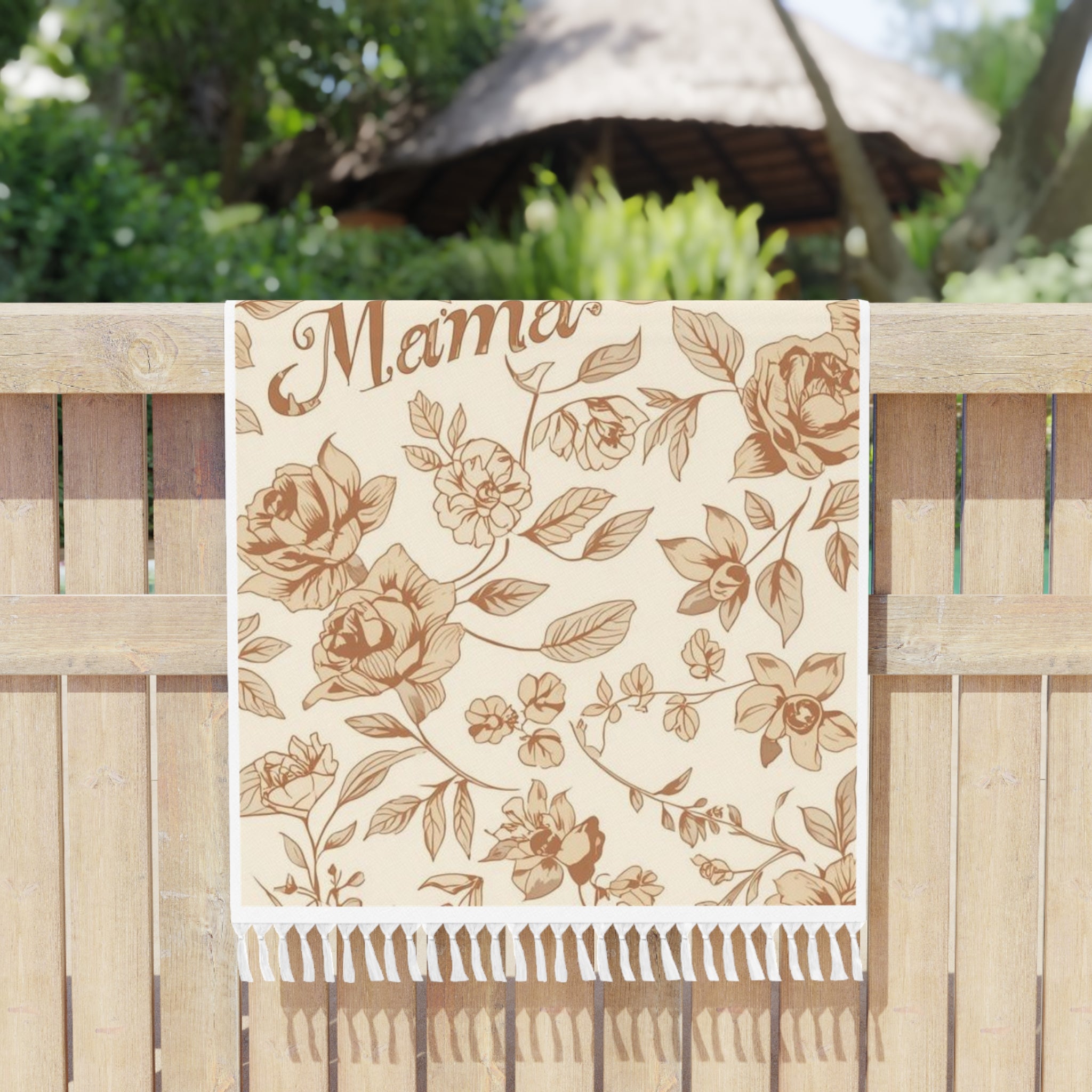 Mama Boho Floral Beach Towel