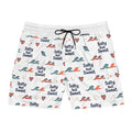 Salty But Sweet Swim Shorts — Men's Beach Trunks with Wave & Heart Print