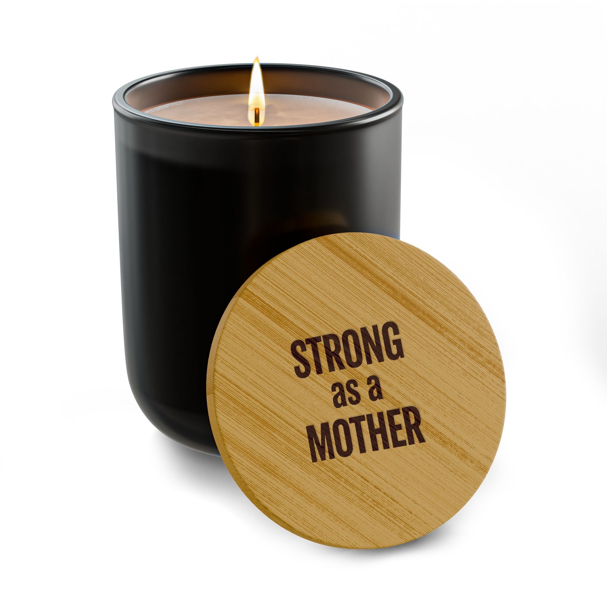 Strong as a Mother 14oz Scented Soy Candle (Engraved Bamboo Lid)
