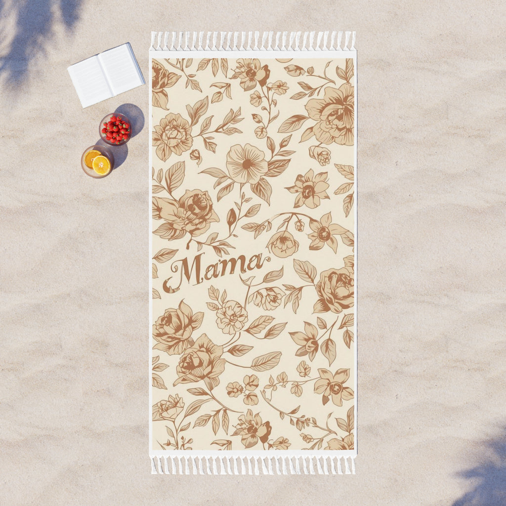 Mama Boho Floral Beach Towel
