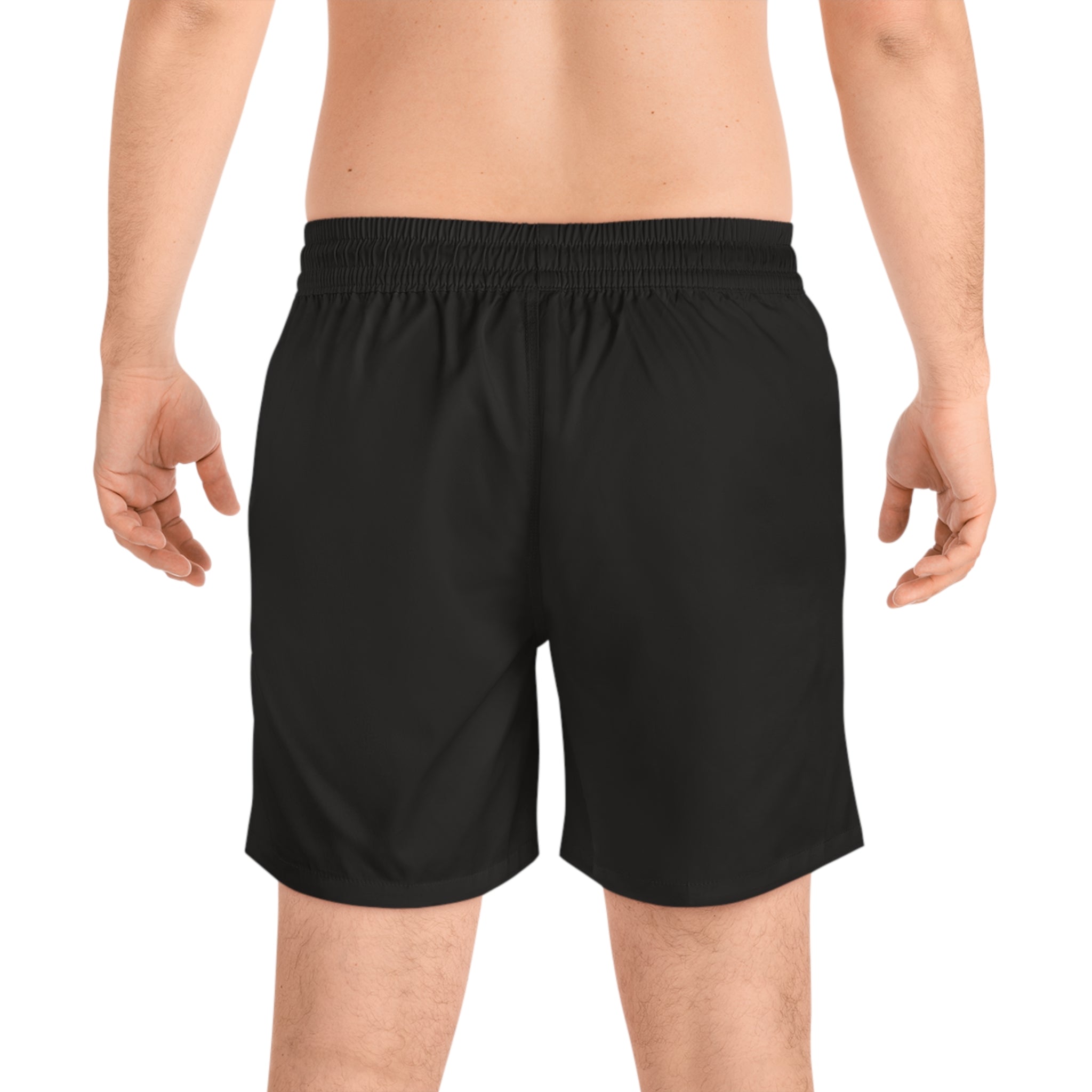 Shark Muscle Graphic Swim Shorts — Men's Mid-Length Beach Trunks