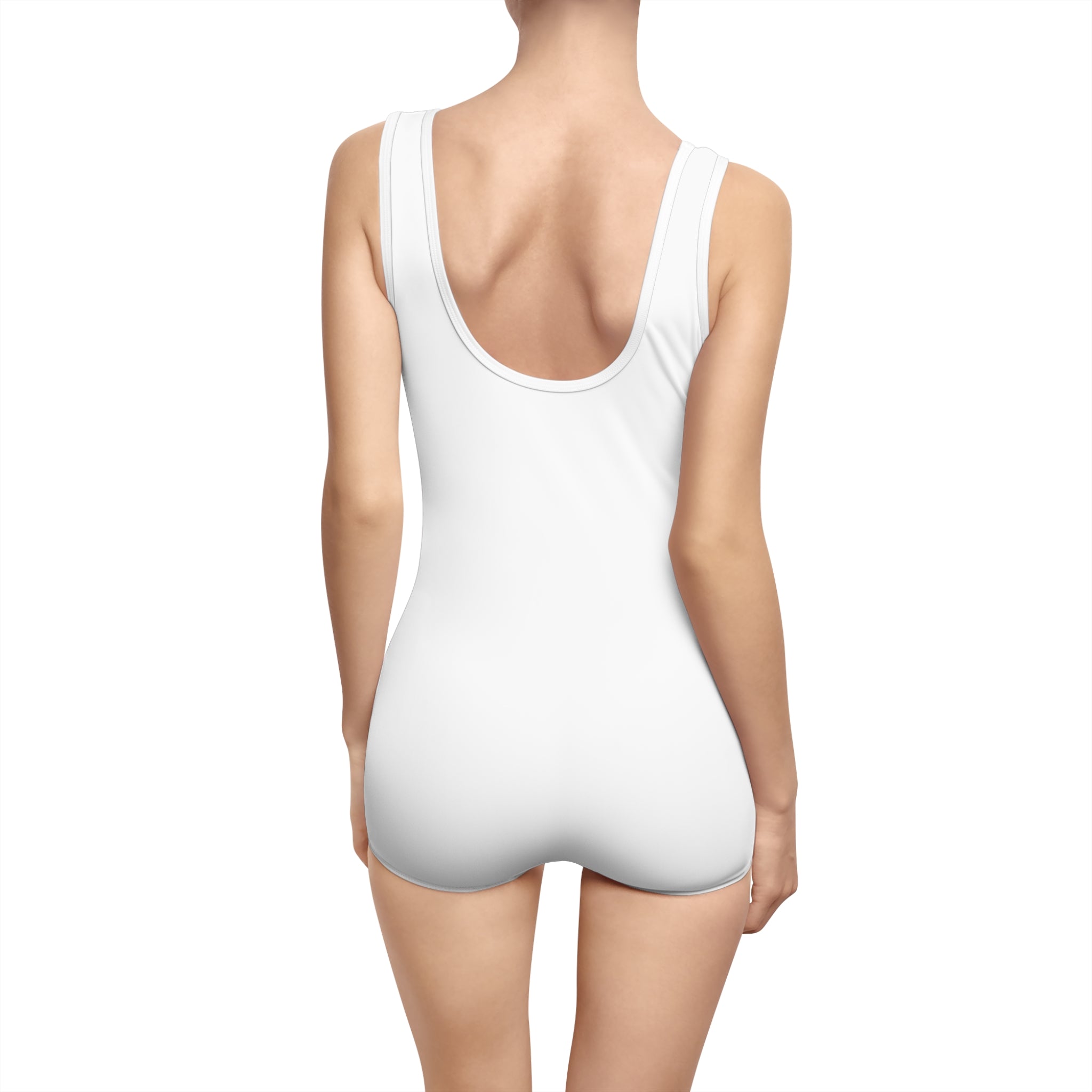 Vintage Line Art One-Piece Swimsuit — Minimalist Female Silhouette