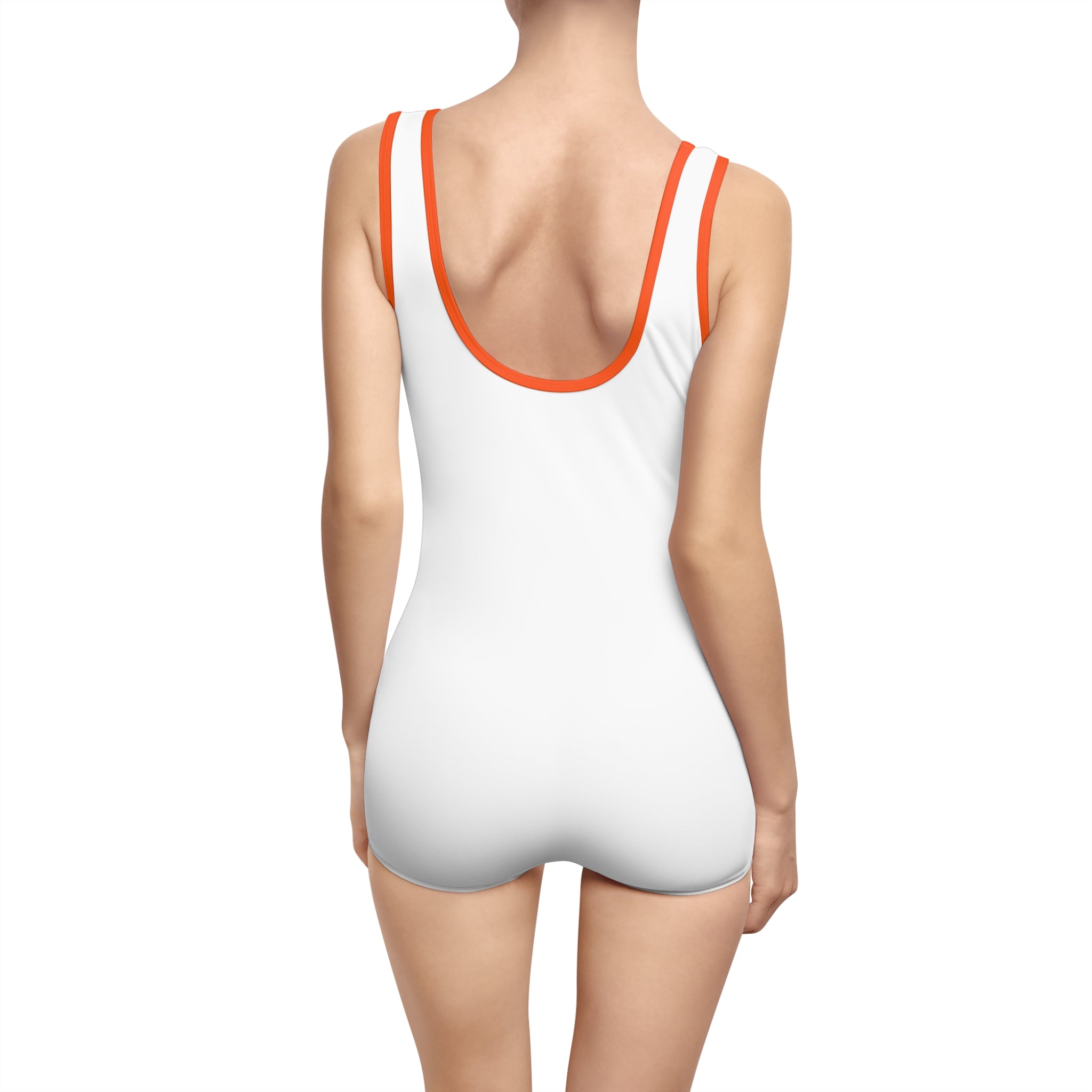 Vintage Line Art One-Piece Swimsuit — Minimalist Female Silhouette