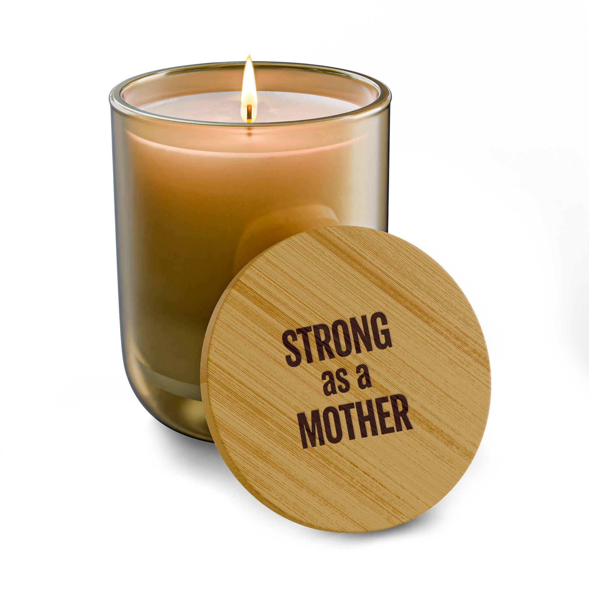 Strong as a Mother 14oz Scented Soy Candle (Engraved Bamboo Lid)