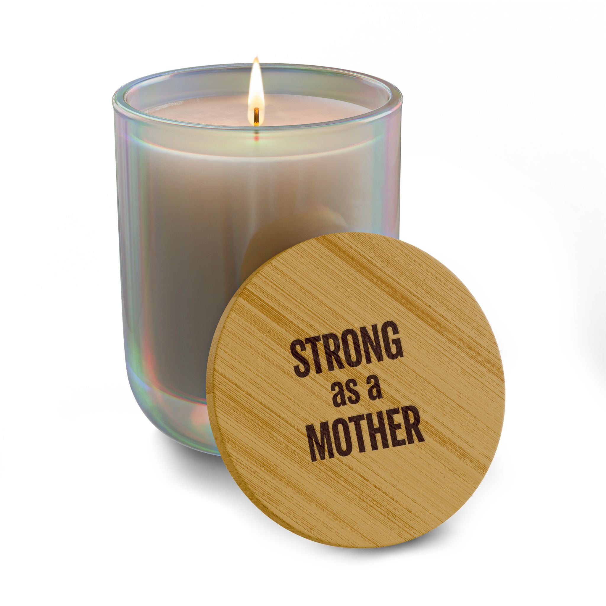 Strong as a Mother 14oz Scented Soy Candle (Engraved Bamboo Lid)