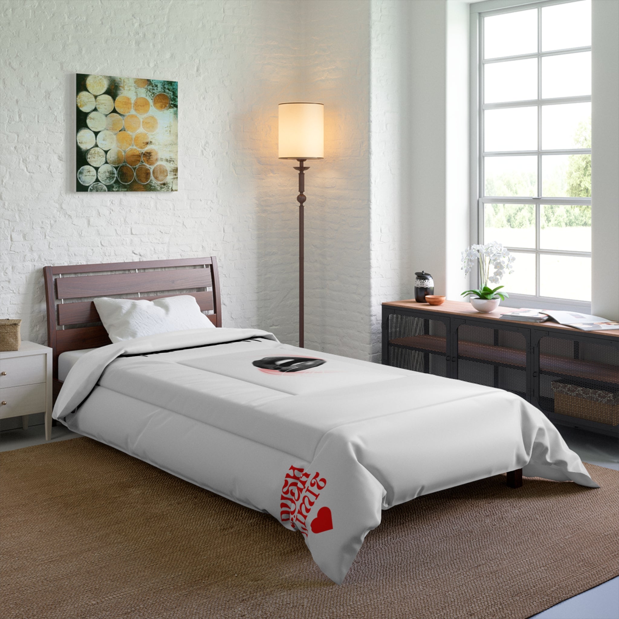 Lip Print Comforter – "Push Your Limits" Accent Bedspread