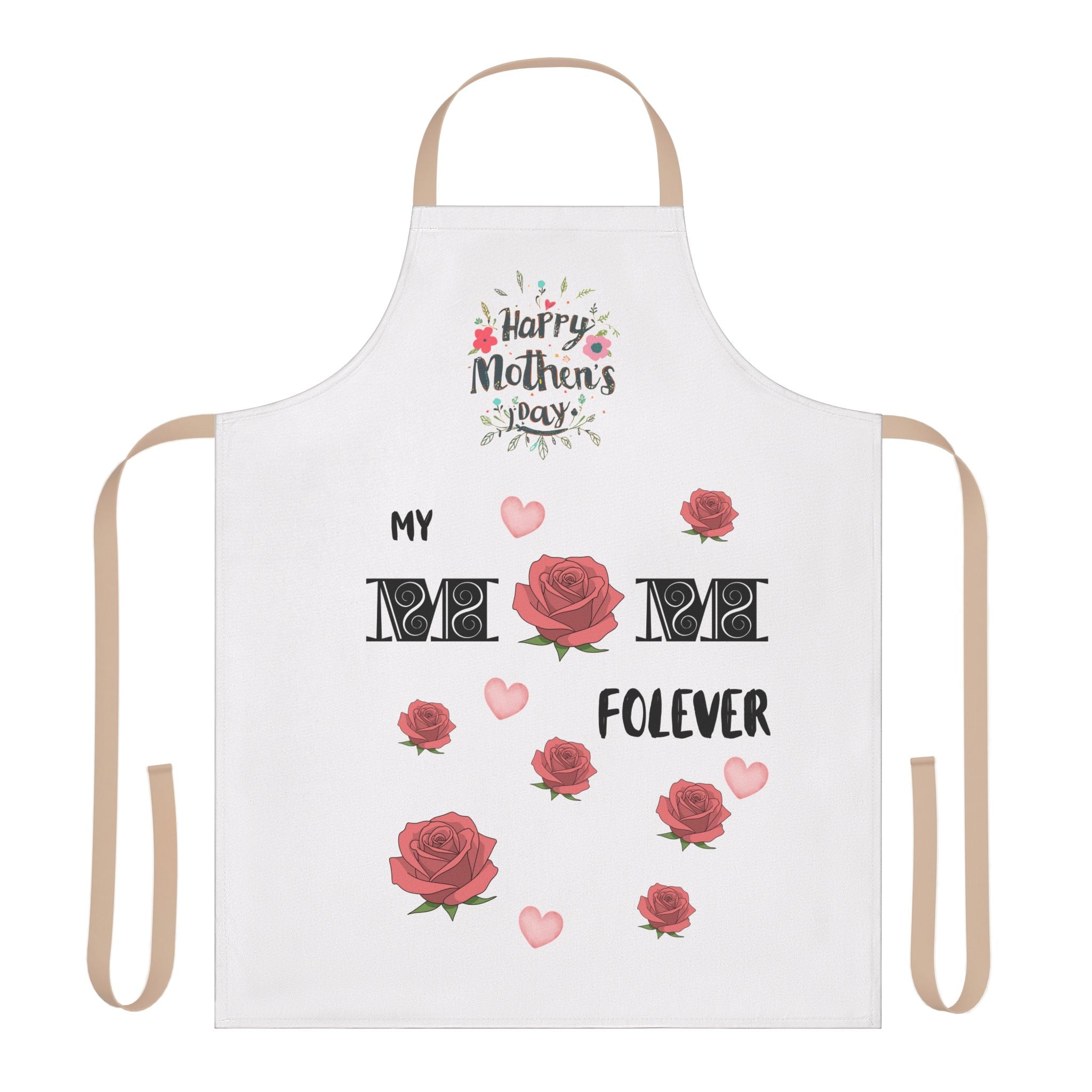 Mother's Day Apron - "My Mom Forever" Floral Cooking Apron