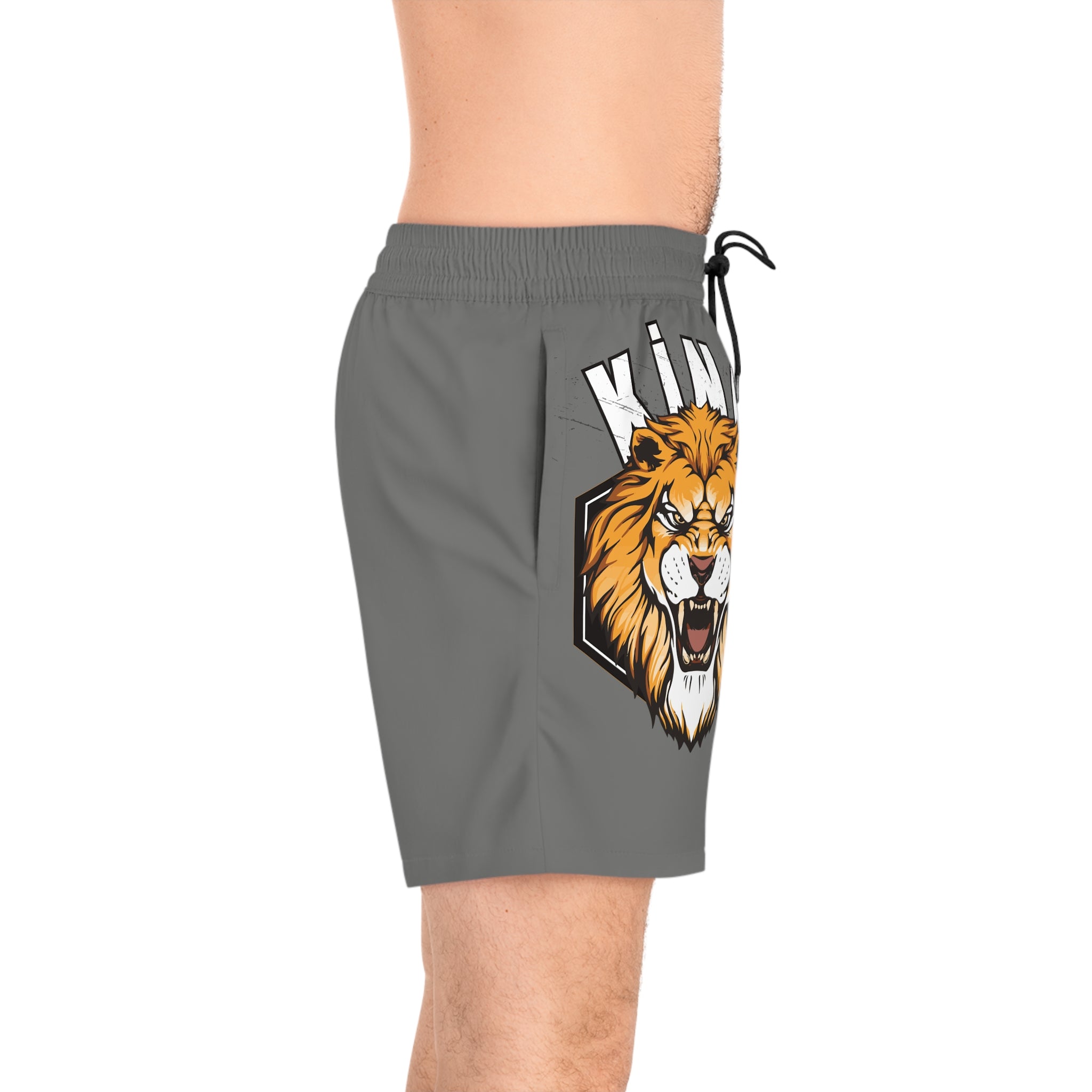 King Lion Swim Shorts — Men's Mid-Length Graphic Beach Trunks