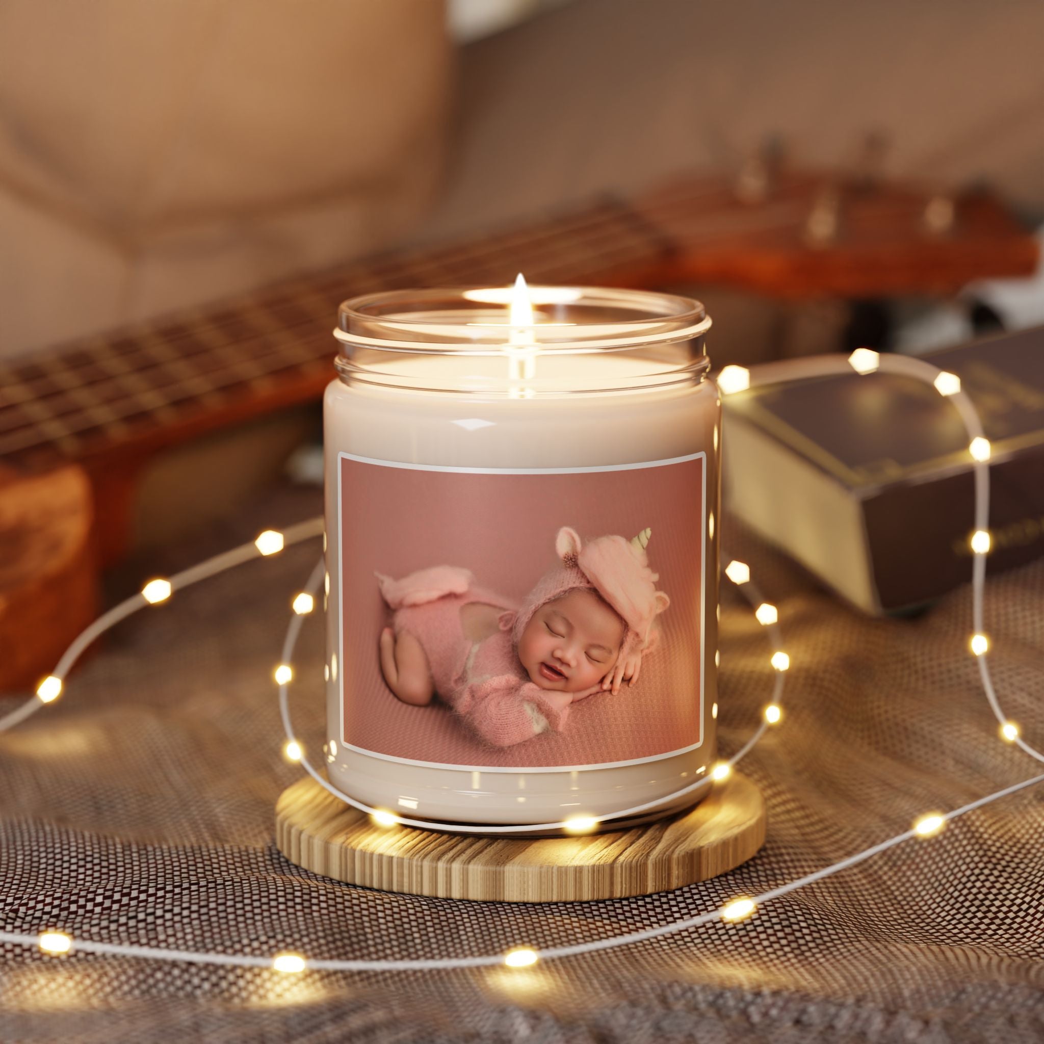 Baby Photo Soy Candle — 9oz Scented Keepsake Candle (Personalized Newborn Gift)