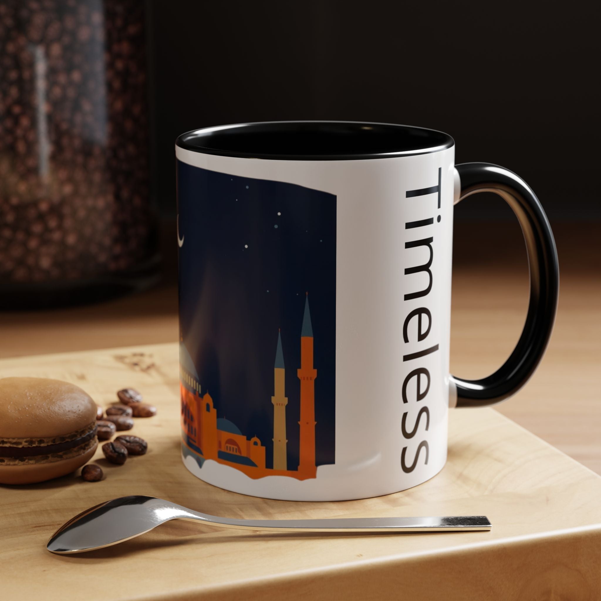 Timeless Istanbul Accent Coffee Mug - Crescent Night Skyline (11/15oz)