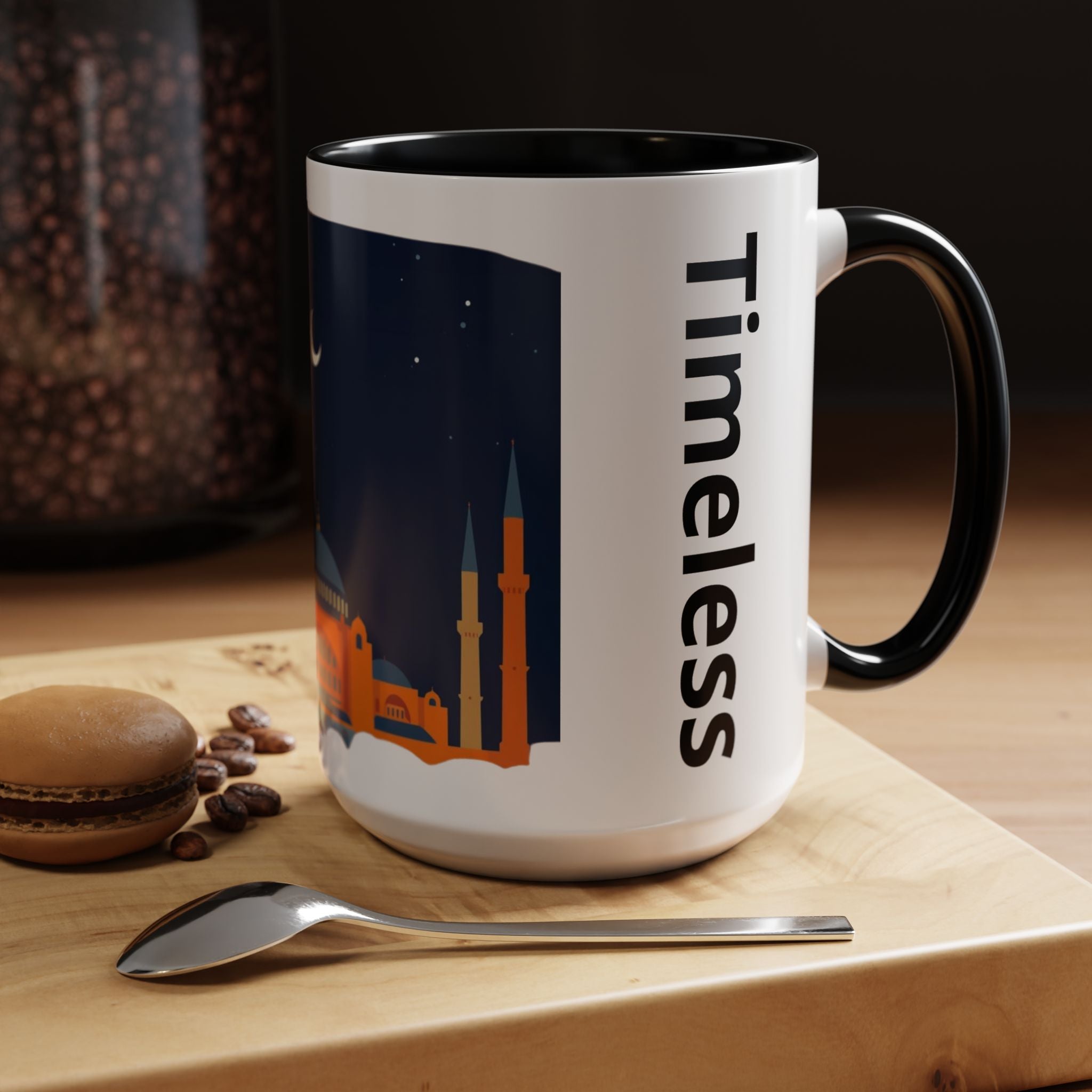 Timeless Istanbul Accent Coffee Mug - Crescent Night Skyline (11/15oz)