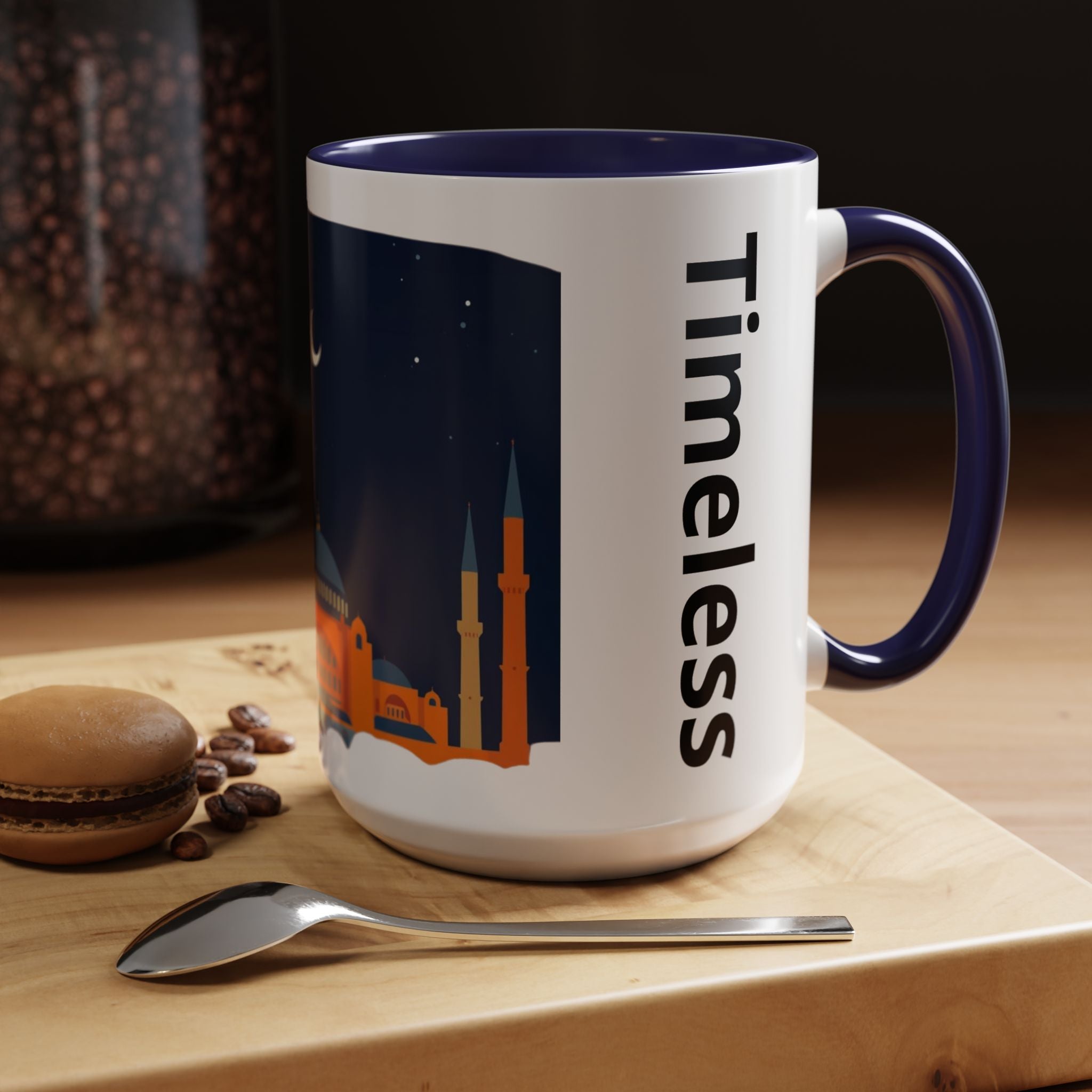 Timeless Istanbul Accent Coffee Mug - Crescent Night Skyline (11/15oz)