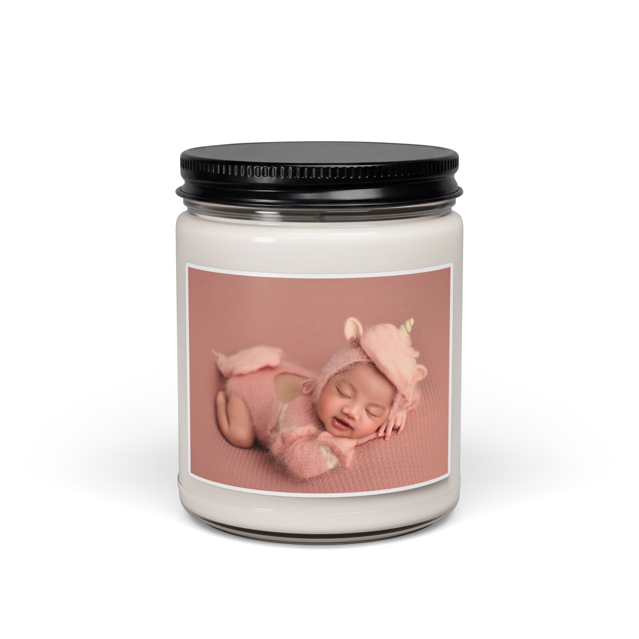 Baby Photo Soy Candle — 9oz Scented Keepsake Candle (Personalized Newborn Gift)