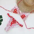 Retro Polka Dot Lace Strap Three Point Bikini Sexy Backless Split Swimsuit