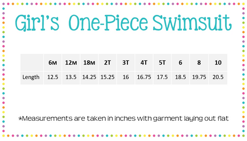 Girls One Piece Swimsuit NO LACE